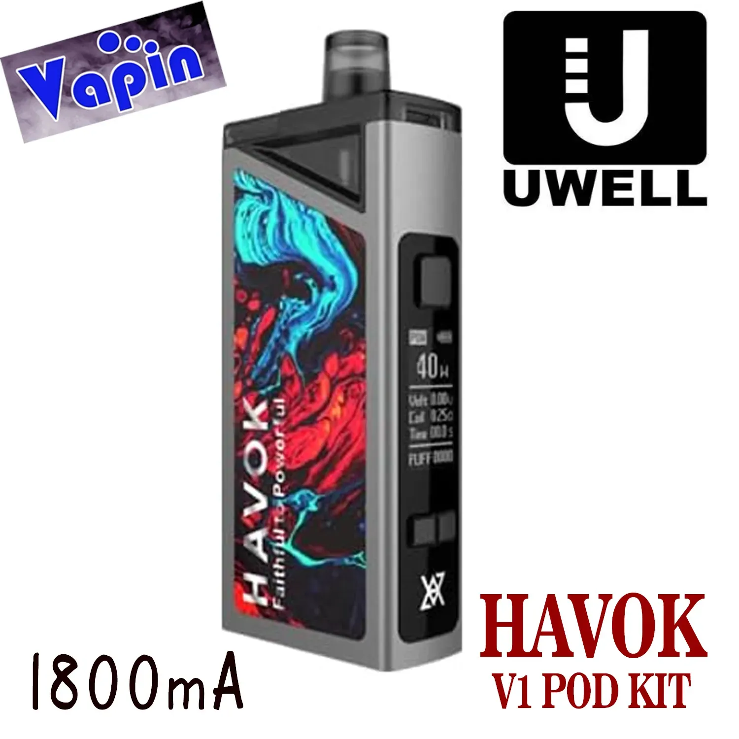 Havok V1 Pod kit de Vapeo 65w 1800 mAh de Uwell (2x liq 25ml regalo)