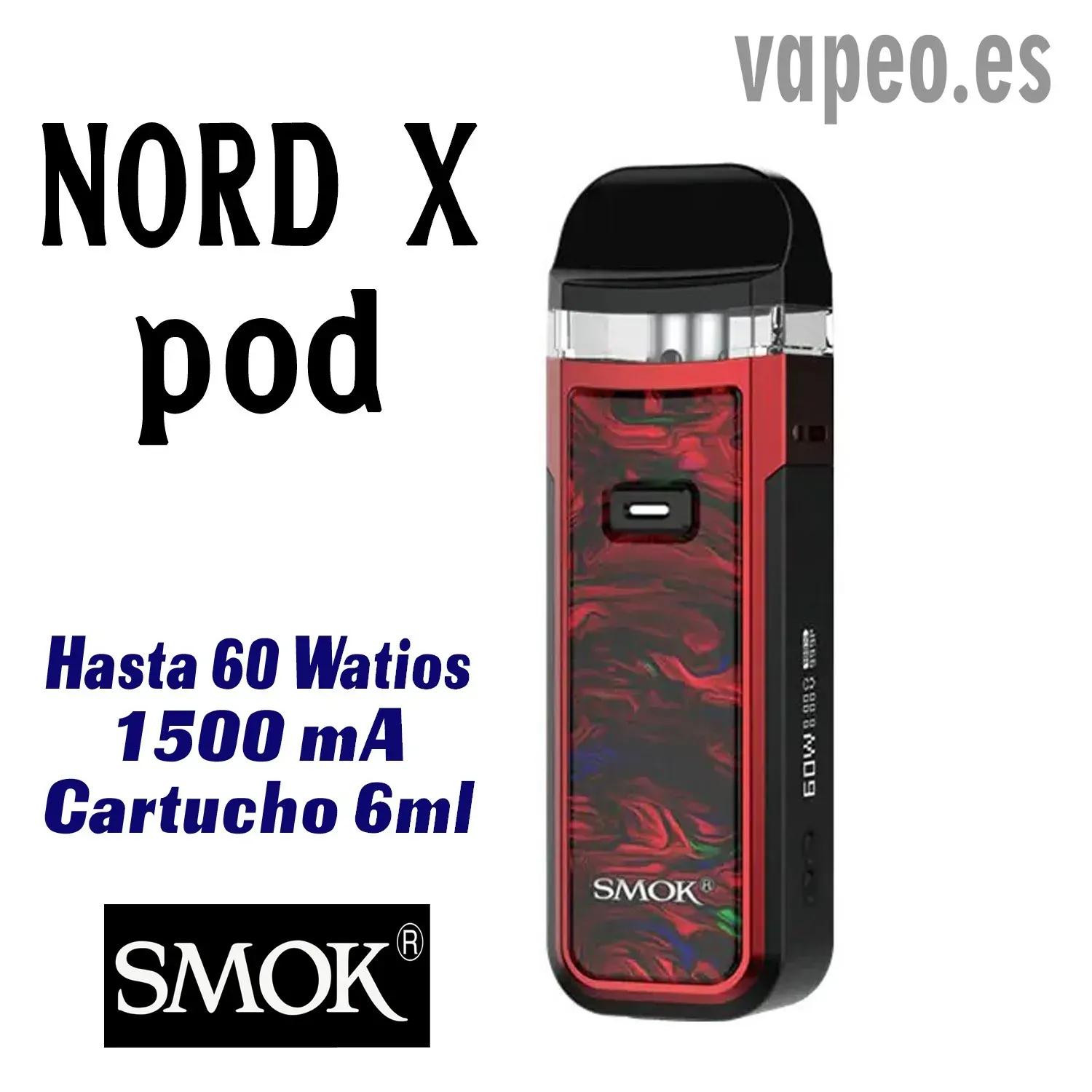Kit de vapeo NORD X POD 60W color rojo